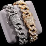 14-20MM-Hip-Hop-Metal-Cuban-Bracelet-Iced-Out-Chain-Bling-Full-Rhinestone-Pave-Luxury-Crystal