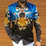 New-Vintage-Lion-Print-Long-Sleeve-Slim-Shirts-For-Men-Autumn-manliness-Buttoned-Blouse-homme-Tops