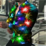 2023-Spring-Summer-Men-s-Tops-Shirts-Fireworks-Glow-Colorful-Designer-Design-Fashion-Luxury-Party-Popular